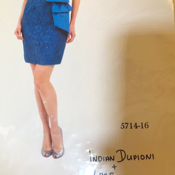 Ideas by Barbara Evening Dress 5714-16 Peacock Blue Size S/M NWT - Picture 10 of 11